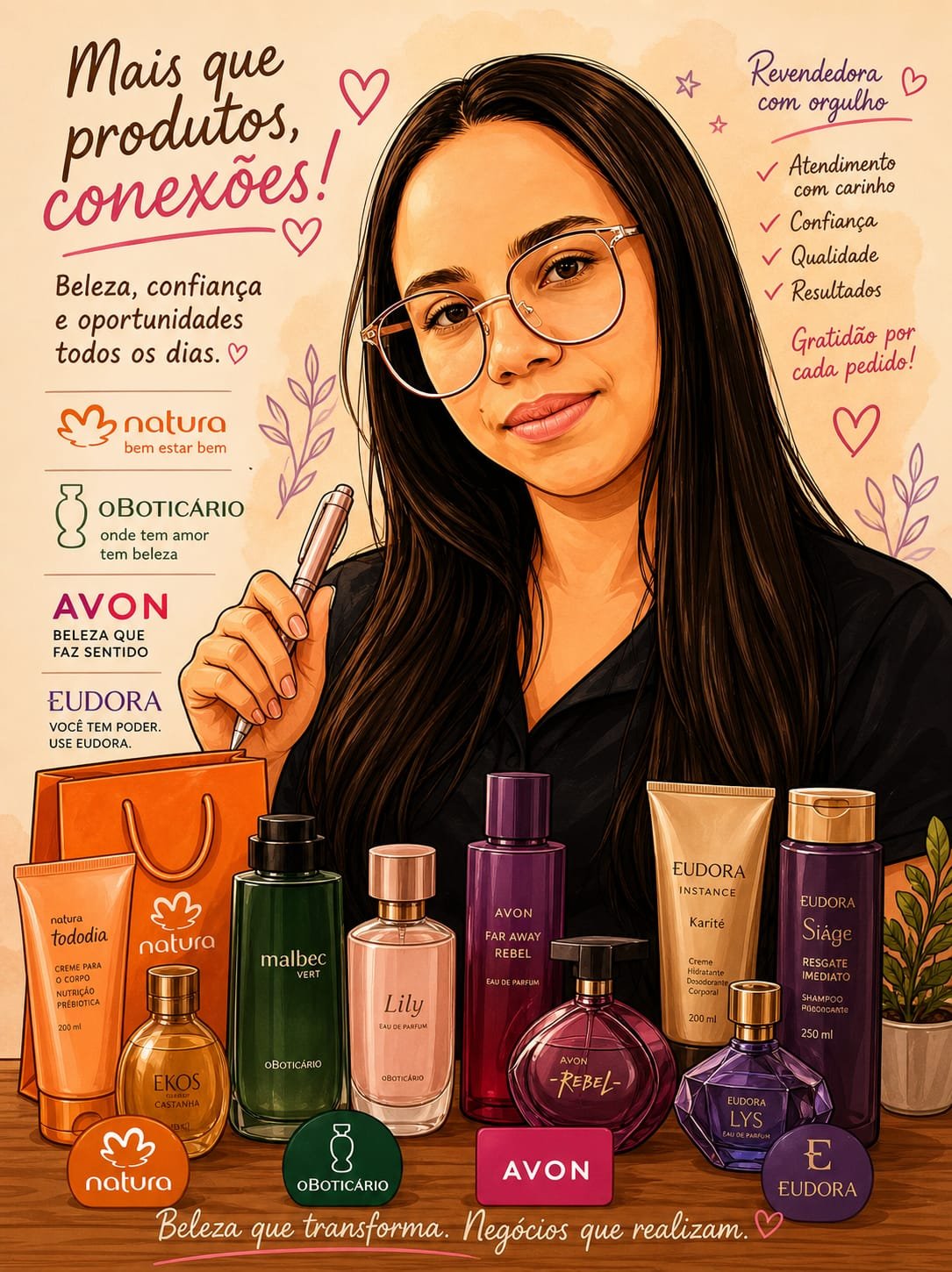 Perfumes Natura, Boticário e Avon